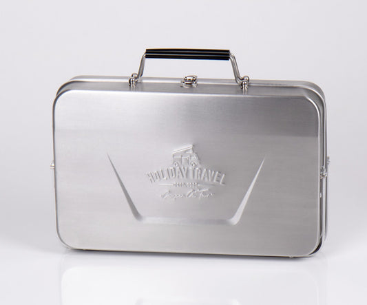 Stainless steel charcoal suitcase grill
