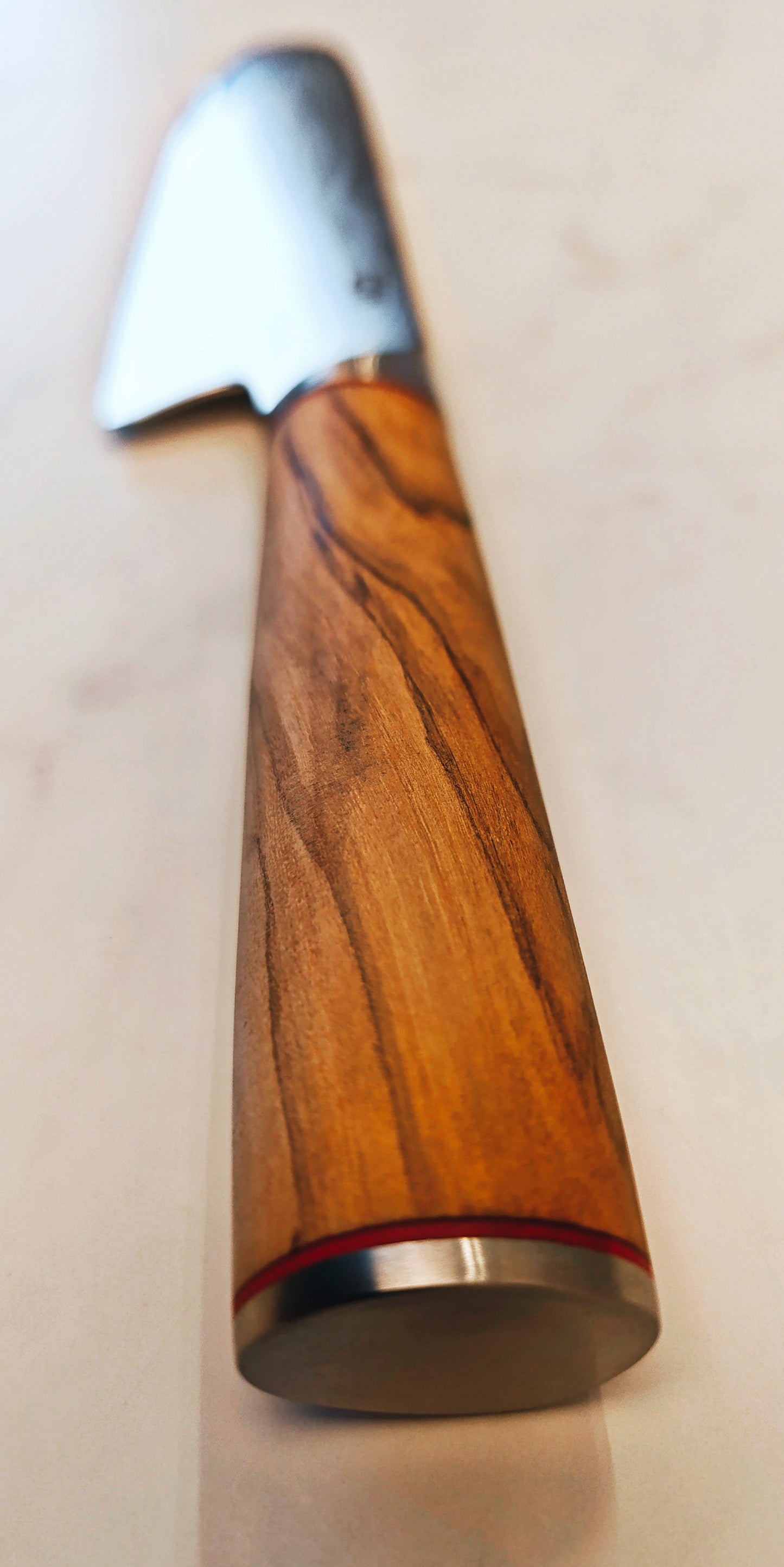 Kochmesser Santoku, Damast, Olivenholz 33cm