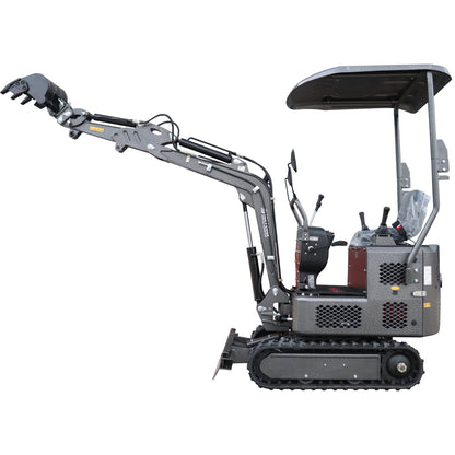 Minibagger DKB991S - Dunkelgrau mit Schaufel - Set