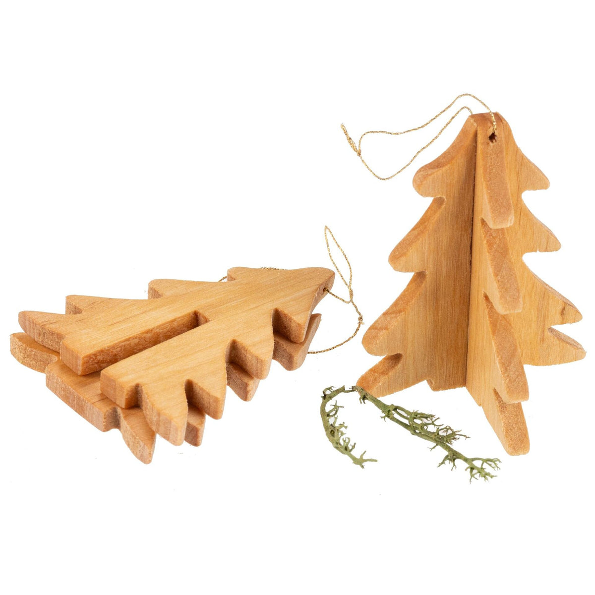 3D-Weihnachtsschmuck - Erle - geölt - mit Band
