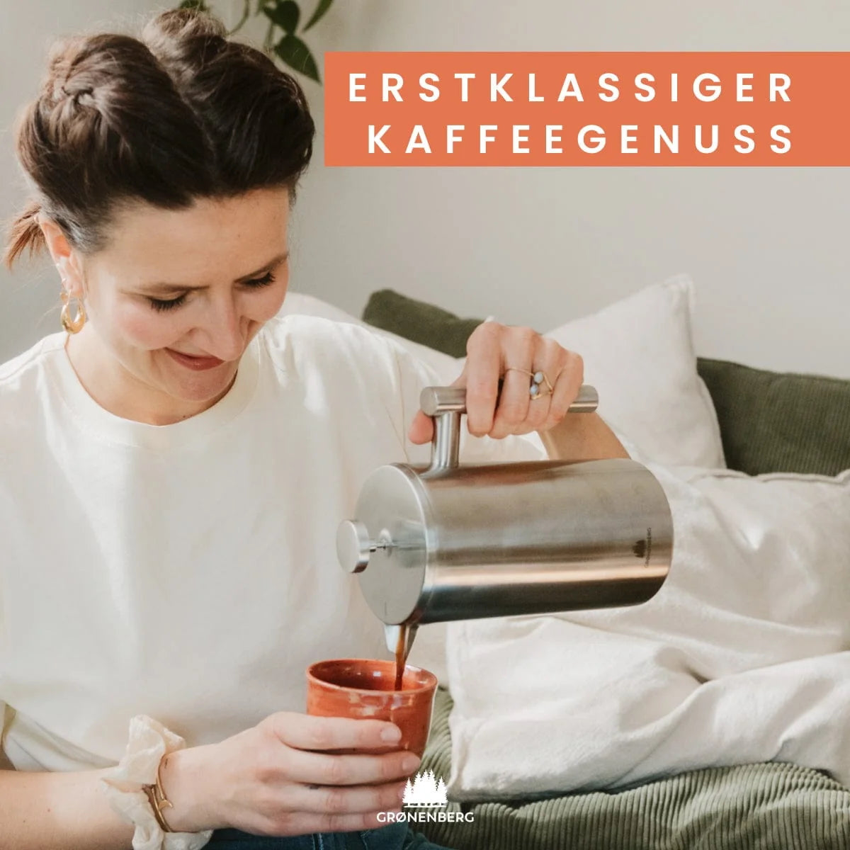Grønenberg Edelstahl French Press inkl. Ersatz-Filter