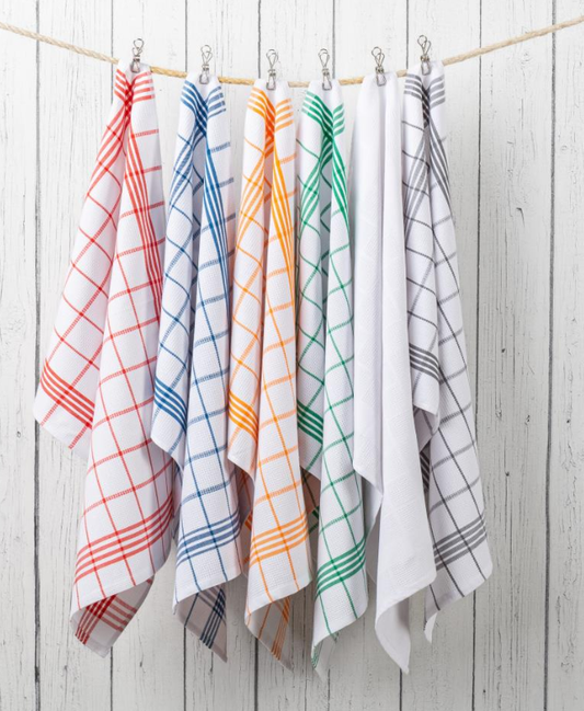 Classic cotton kitchen towel "WAFFELPIQUÉ KARO"