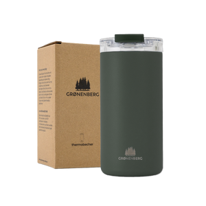 Grønenberg Thermobecher 440ml | Kaffeebecher to go aus recyceltem Edelstahl | 100% Auslaufsicher