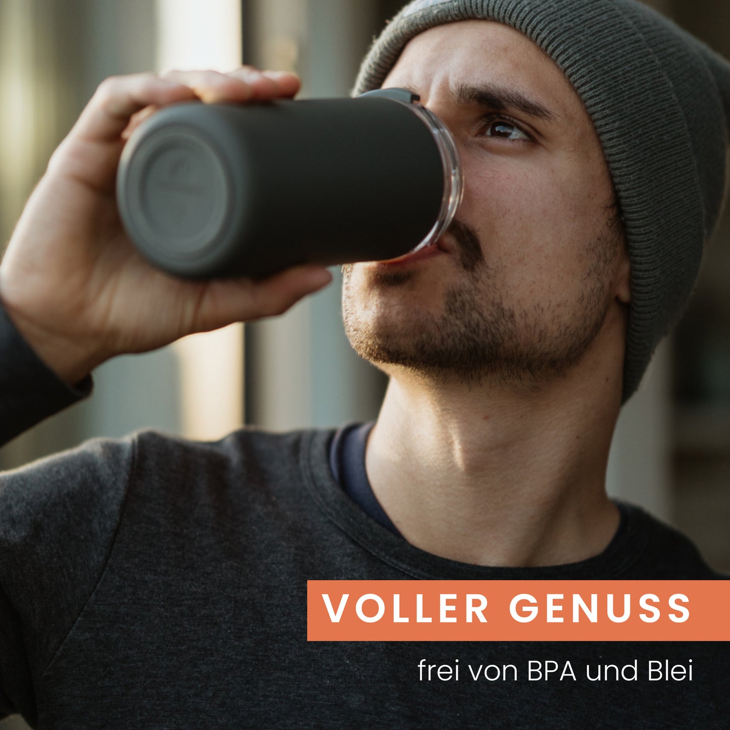 Grønenberg Thermobecher 440ml | Kaffeebecher to go aus recyceltem Edelstahl | 100% Auslaufsicher