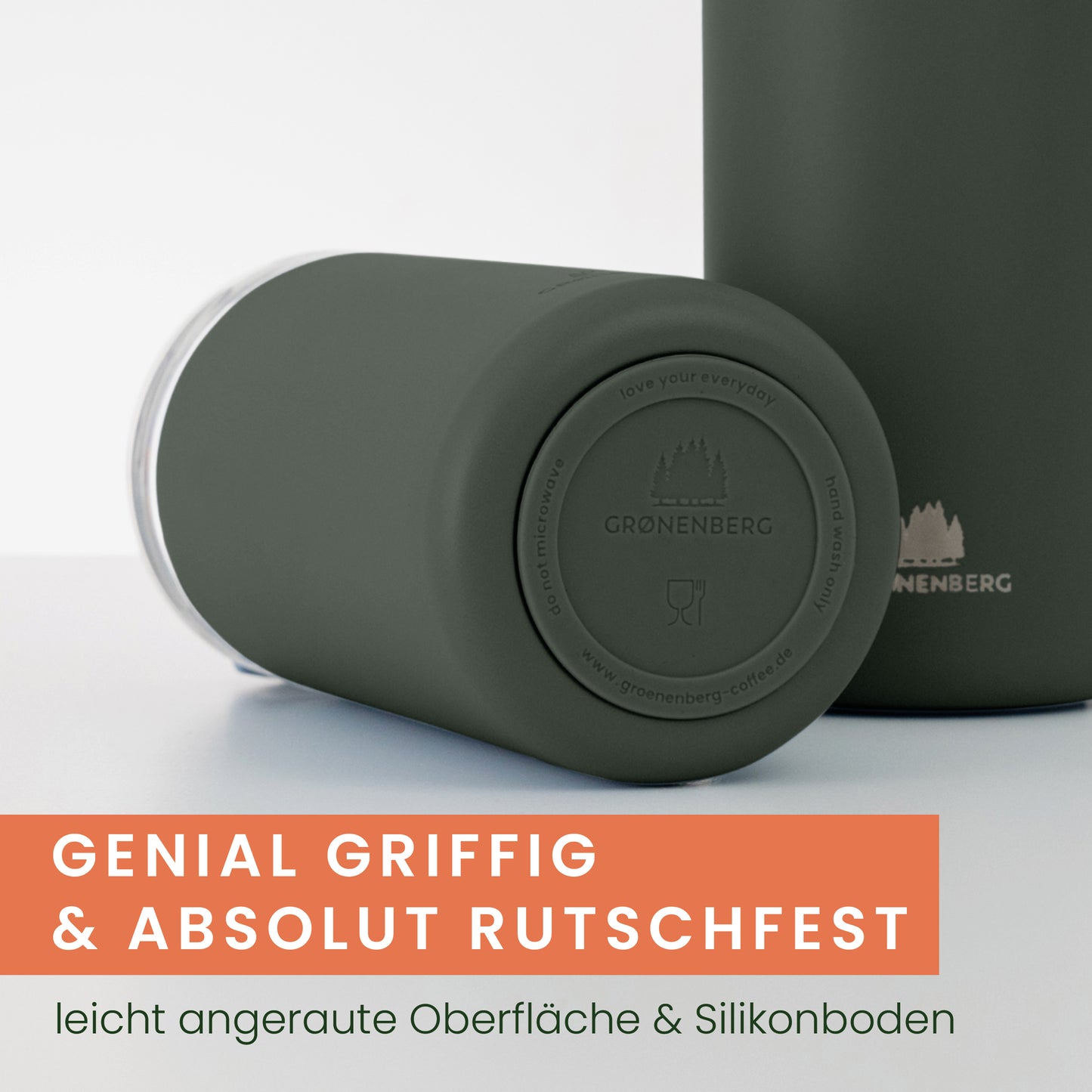 Grønenberg Thermobecher 440ml | Kaffeebecher to go aus recyceltem Edelstahl | 100% Auslaufsicher