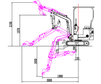 Hybrid Minibagger EBKB810K Benzin und Elektro nur 68cm breit