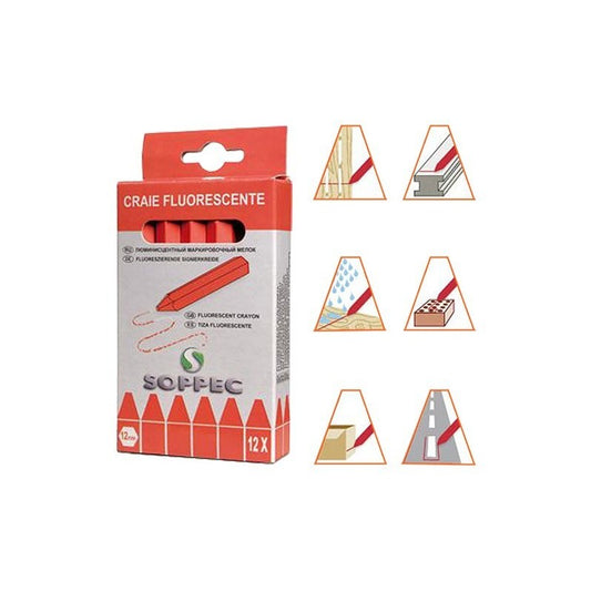 SOPPEC Markierkreide fluoreszierend 12er Pack