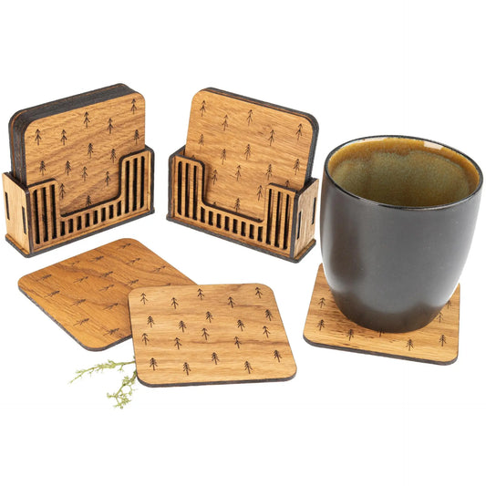 Glasuntersetzer mit Nadelwald Motiv