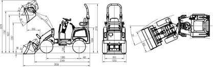 100% elektrischer allrad Hoflader/ Radlader