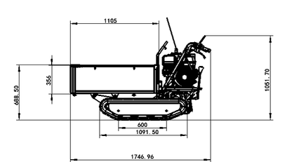 Minidumper MDK501H mit Kettenantrieb 500kg Tragkraft