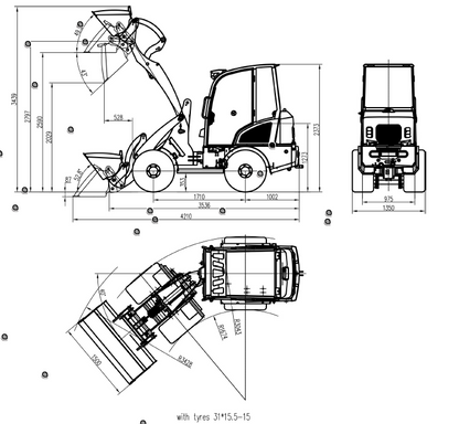 Radlader/Hoflader mit Euro5 Kubota Dieselmotor