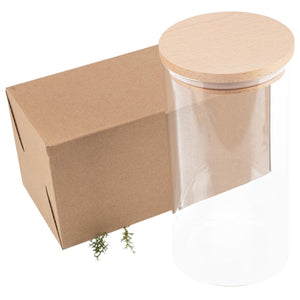 Vorratsglas 1,5 L mit FSC® Buchenholzdeckel – 20 cm hoch, Borosilikatglas